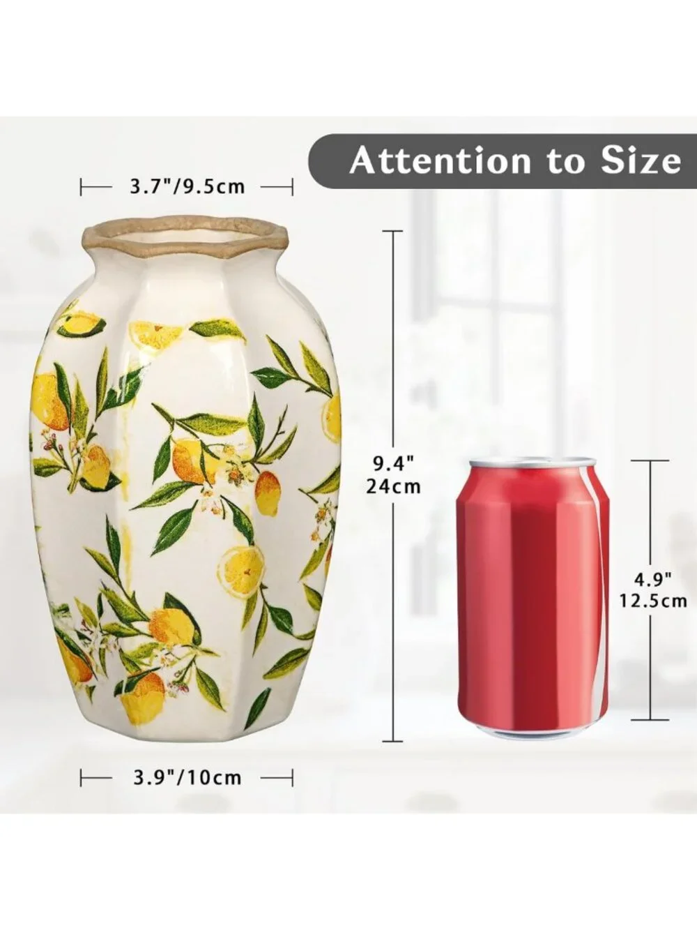 Charming Rustic Ceramic Flower Vase, 9.4